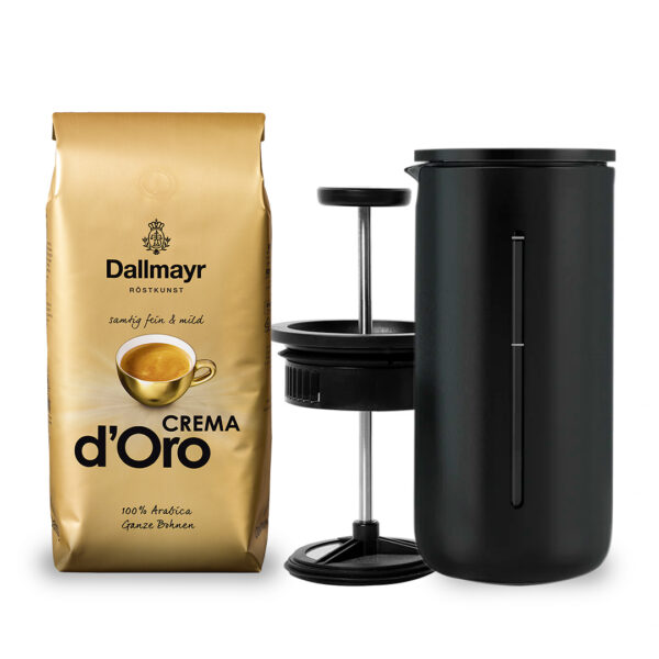 Combo French Press Black + Dallmayr Crema d'Oro 200g